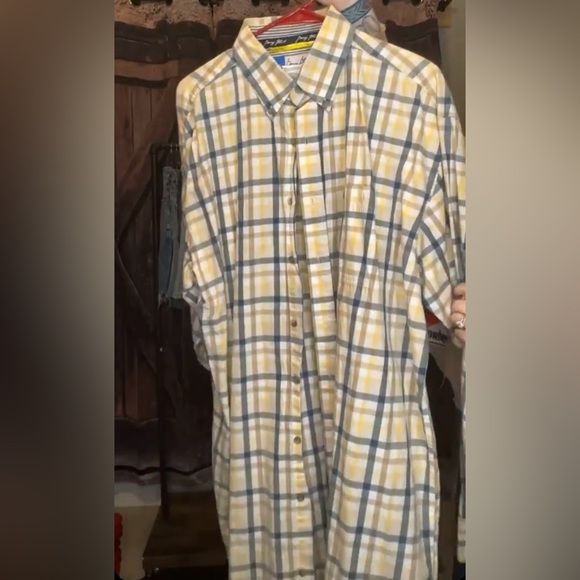 George Straight Wrangler Collab Long Sleeve Plaid Shirt EUC Size XLT - Picture 1 of 7